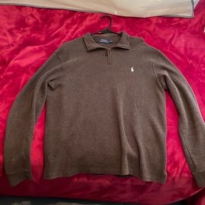 Polo Ralph Lauren dark brown quarter zip sweater